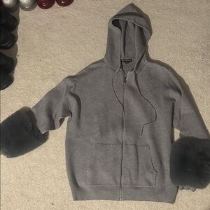 Saks Fifth Avenue Charcoal Knit Sweater